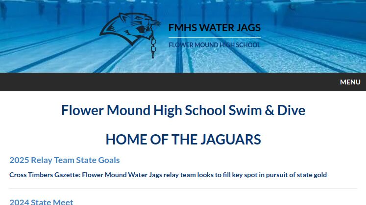 fmhswaterjags site screenshot